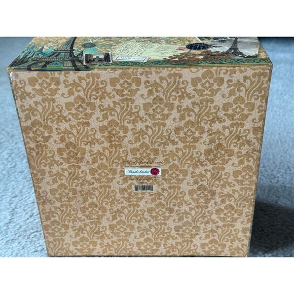 Vintage Punch Studio Eiffel Tower Paris Keepsake Note Card Glass Top Box 9 1/2" - Picture 7 of 8